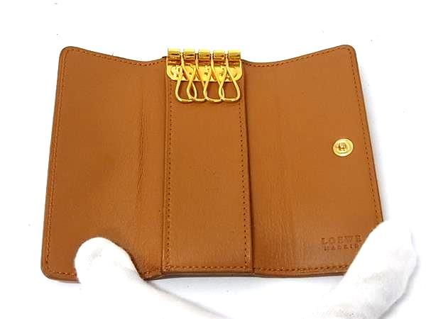 □新品同様□ LOEWE ロエベ アナグラム レザー 4連 キーケース 鍵入れ