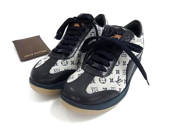 LOUIS VUITTON ルイヴィトン モノグラム スニーカー 表記サイズ 35 1 2 約22 5 cm 靴 シューズ ネイビー系 FT 3380