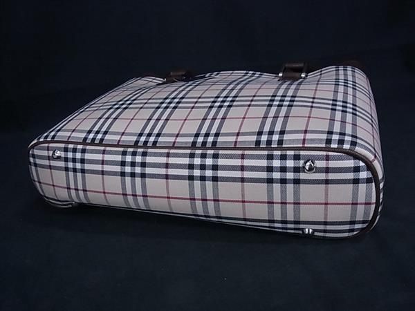 □新品同様□ BURBERRY バーバリー ノバチェック キャンバス×レザー