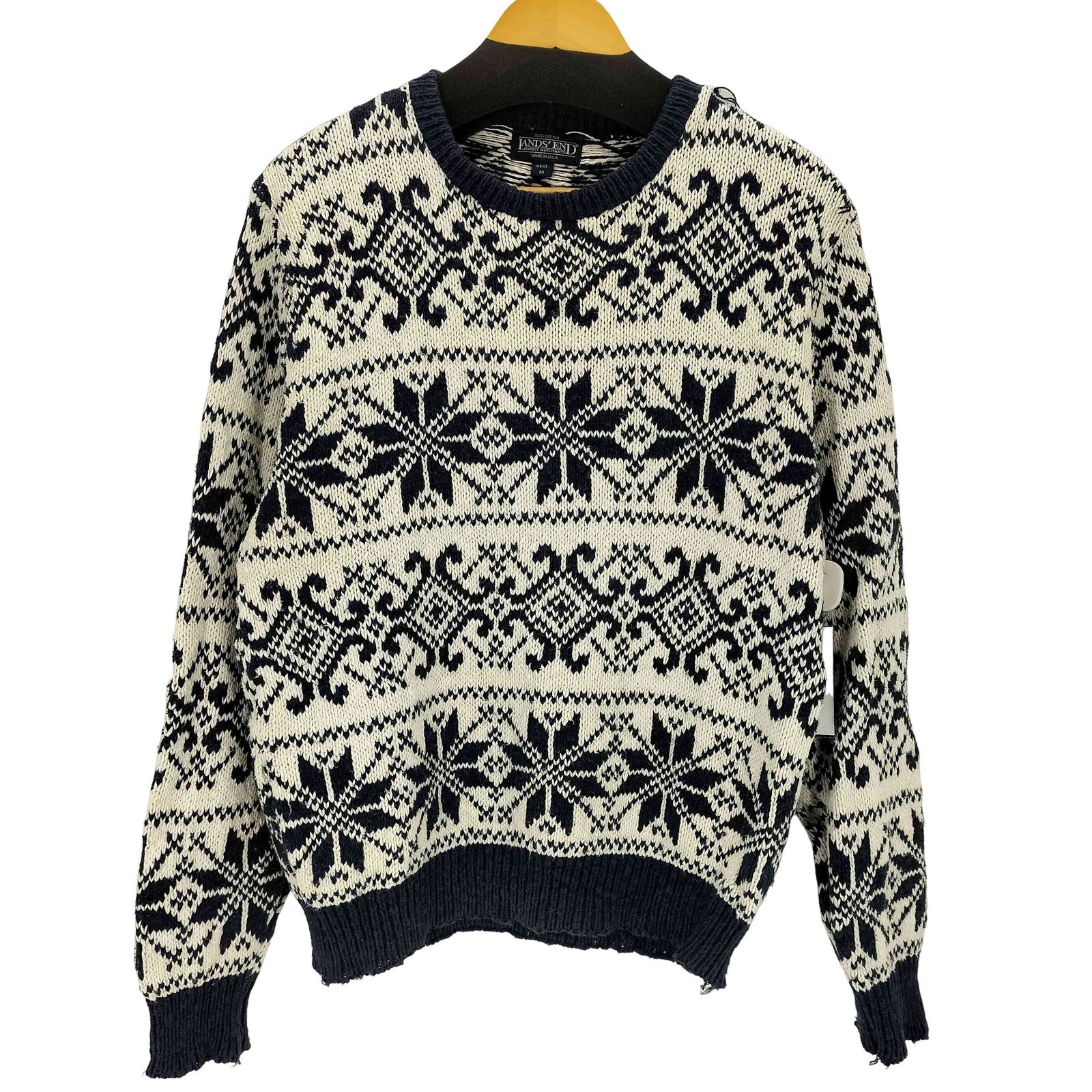 ランズエンド LANDS END 80-90s USA製 ノルディックコットンニット