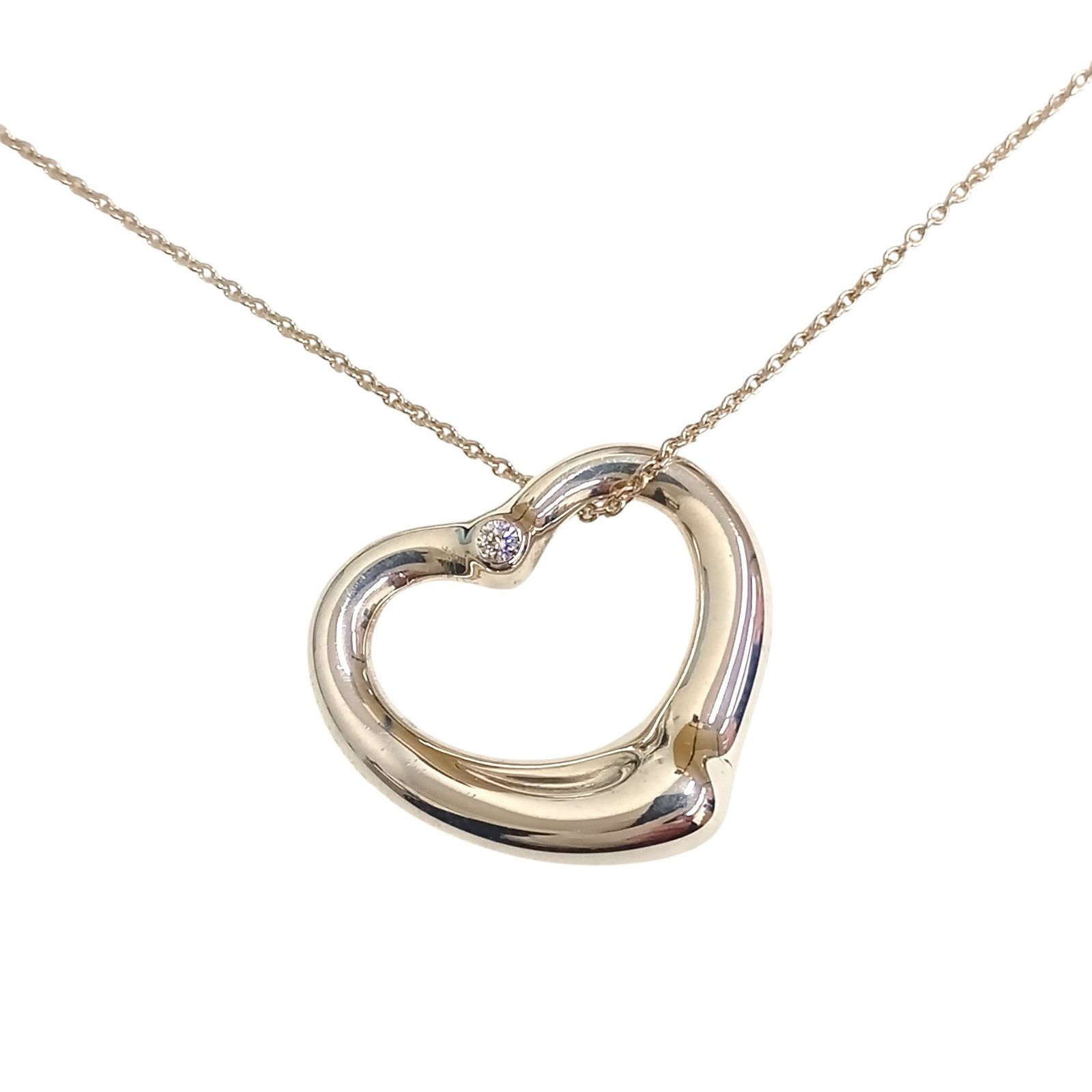 TIFFANY&Co. ティファニー シルバー925 オープンハート 1Pダイヤ
