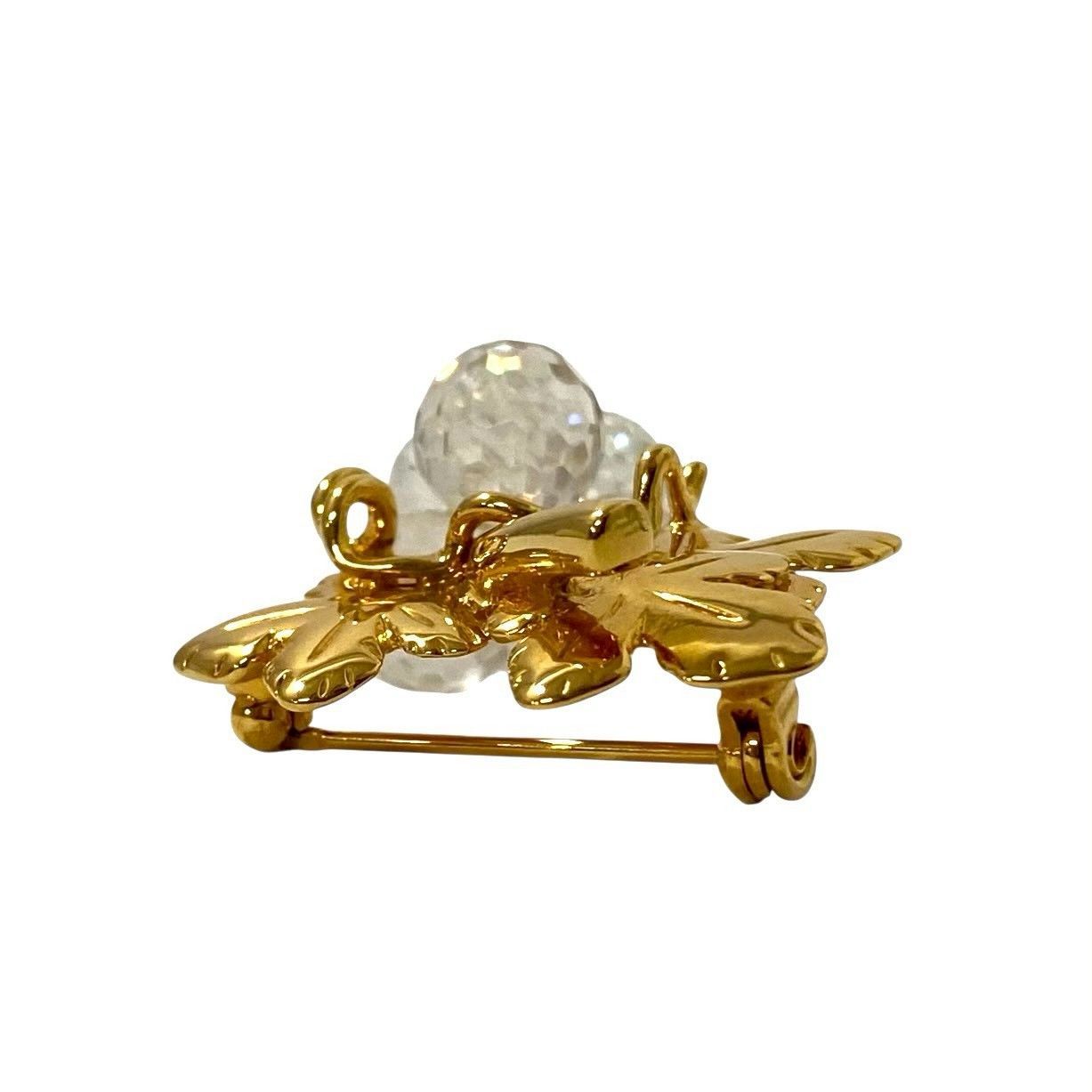 SWAROVSKI　葡萄 SJ【SWAROVSKI】ぶどう ブローチ クリスタル ゴールド/金カラー 葡萄