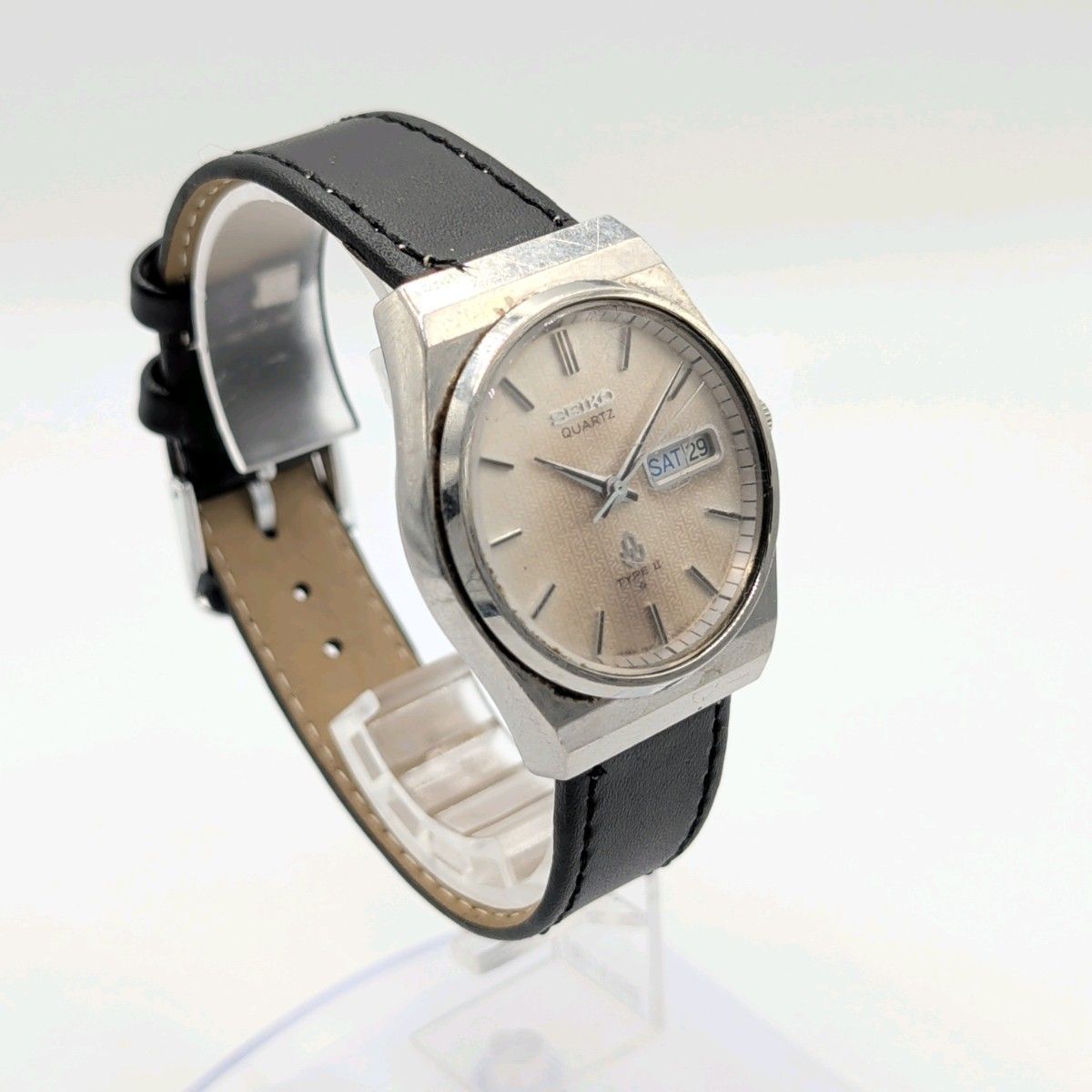 SEIKO 7546-7000 TYPEⅡ Watch Quartz Men's Round Silver Y2K 70S