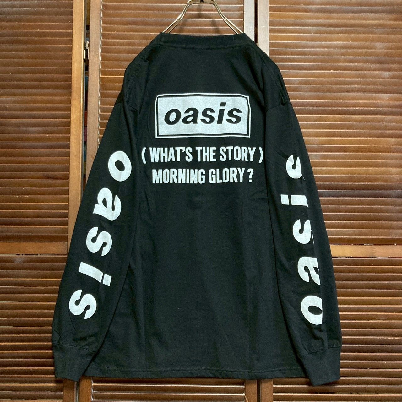 ◉ オアシス OASIS 黒 モーニング グローリー バンド Tシャツ 長袖