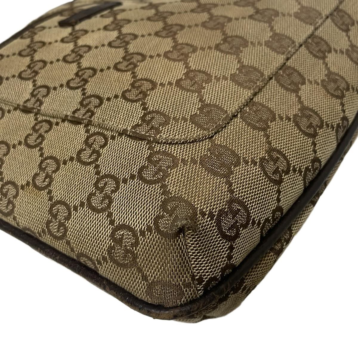 GUCCI(グッチ) ショルダーバッグ GG柄 122793 ベージュ×ダークブラウン レザー GUCCI(グッチ) ショルダーバッグ GG柄 122793 ベージュ×ダークブラウン