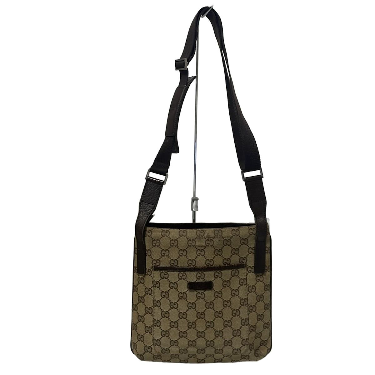 GUCCI(グッチ) ショルダーバッグ GG柄 122793 ベージュ×ダークブラウン レザー GUCCI(グッチ) ショルダーバッグ GG柄 122793 ベージュ×ダークブラウン