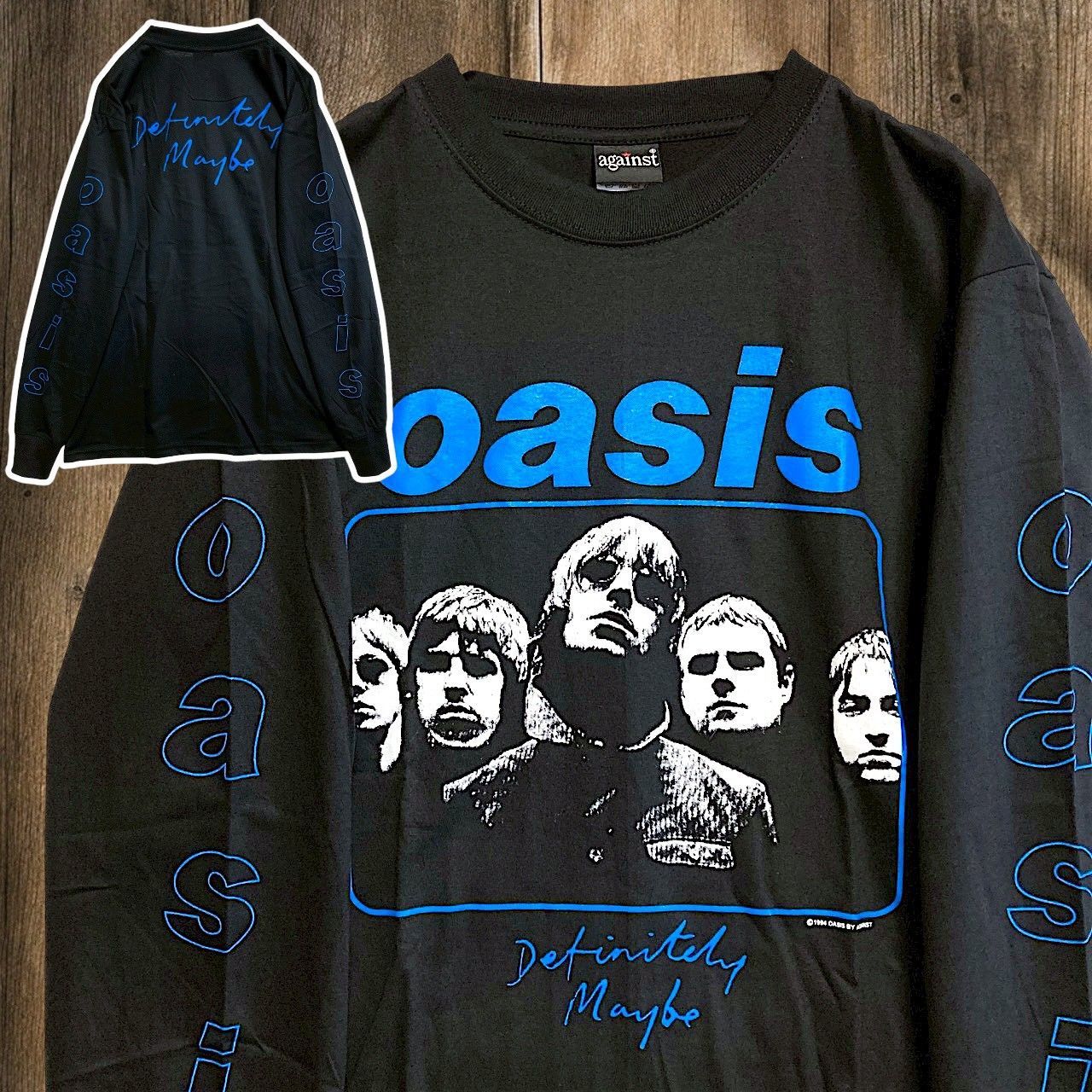 ☆ オアシス OASIS 黒 バンド Tシャツ 長袖 ロンT ミュージック 音楽