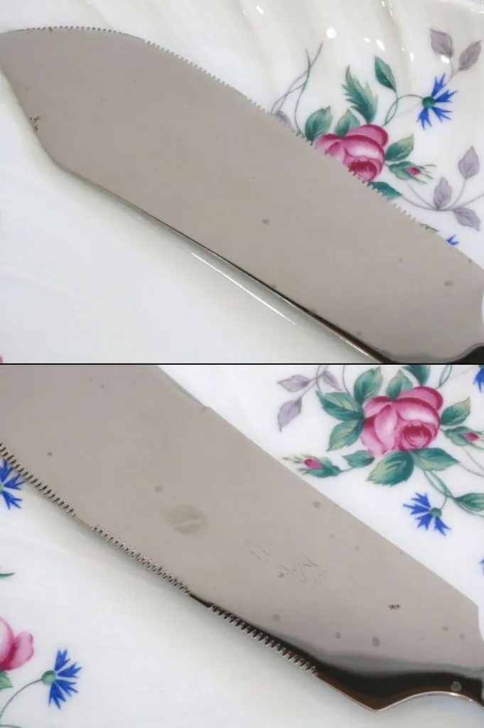 226567】Limoges リモージュ ケーキナイフ付き ロングプレート