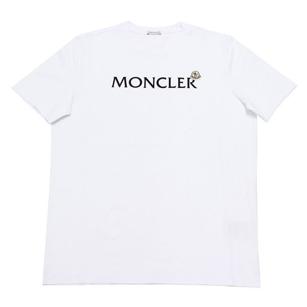 25AWモデル モンクレール MONCLER ベロアロゴ 半袖Tシャツ【ホワイト