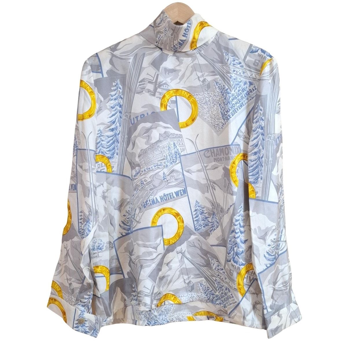 CELINE セリーヌ 長袖カットソー サイズ40 M レディース 白 グレー マルチ