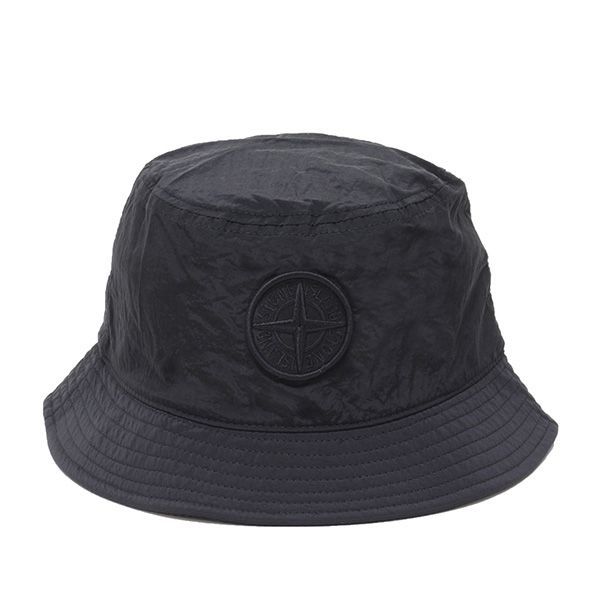 25 AWモデル ストーンアイランド STONE ISLAND COMPASSロゴ刺しゅう ナイロンバケットハット V 0029 BLACK S 0076 2025-26 AW goods
