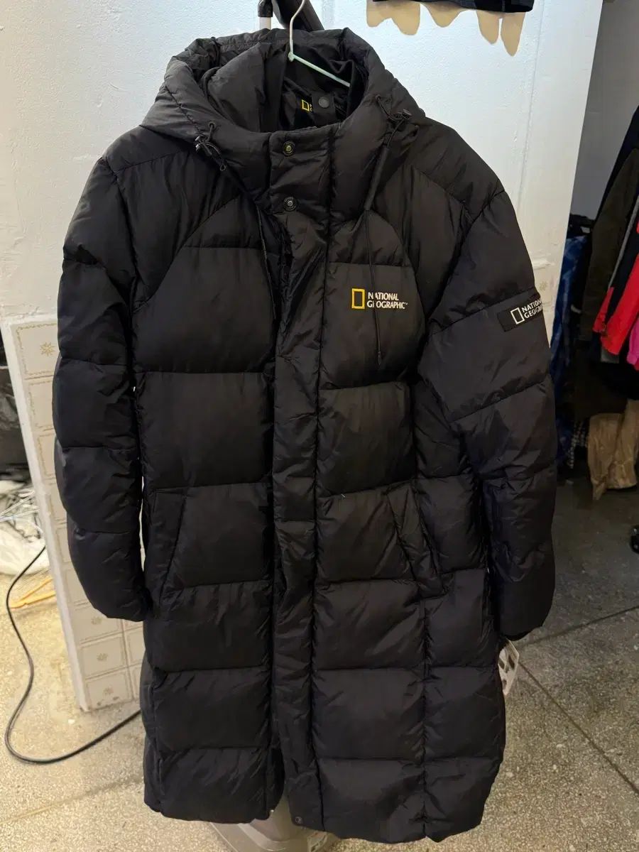 National Geographic ロングダウンジャケット ブラック b National Geographic ナショナルジオグラフィック ダウンジャケット