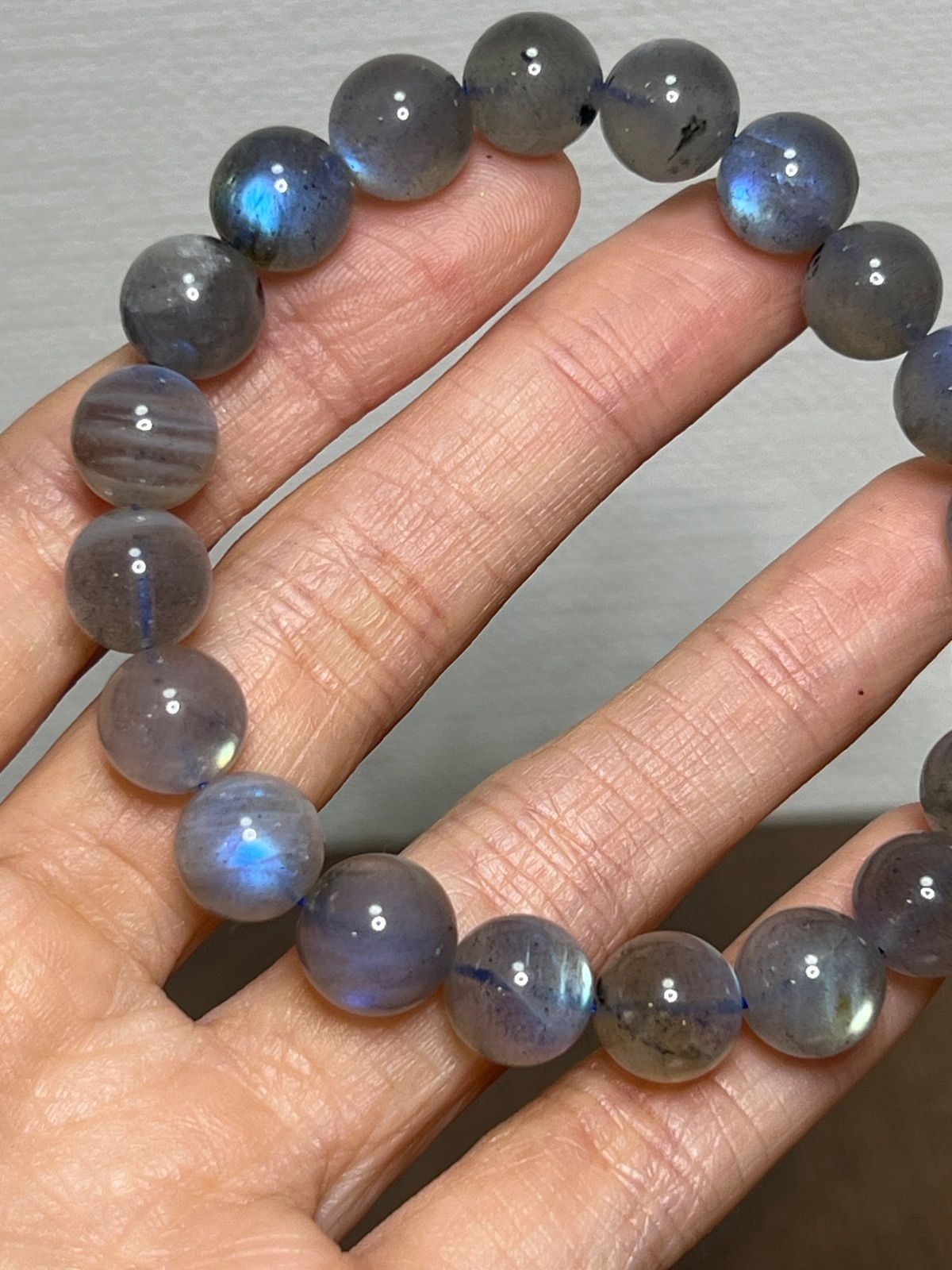 天然石 強いシラー ラブラドライト ブレスレット10㍉約17㌢☆99