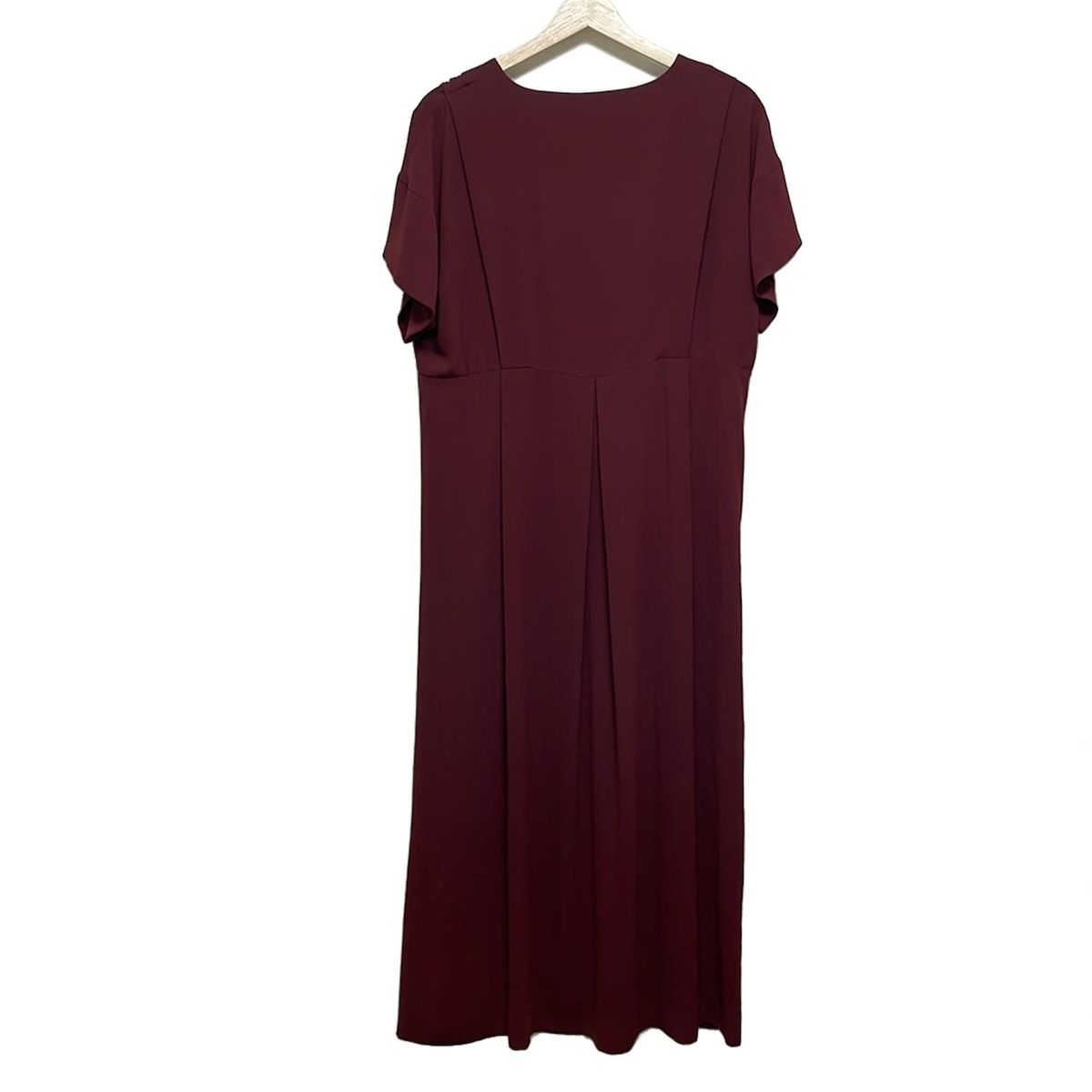mame マメ ワンピース サイズ1 S レディース ボルドー Vネック 半袖 マキシ丈