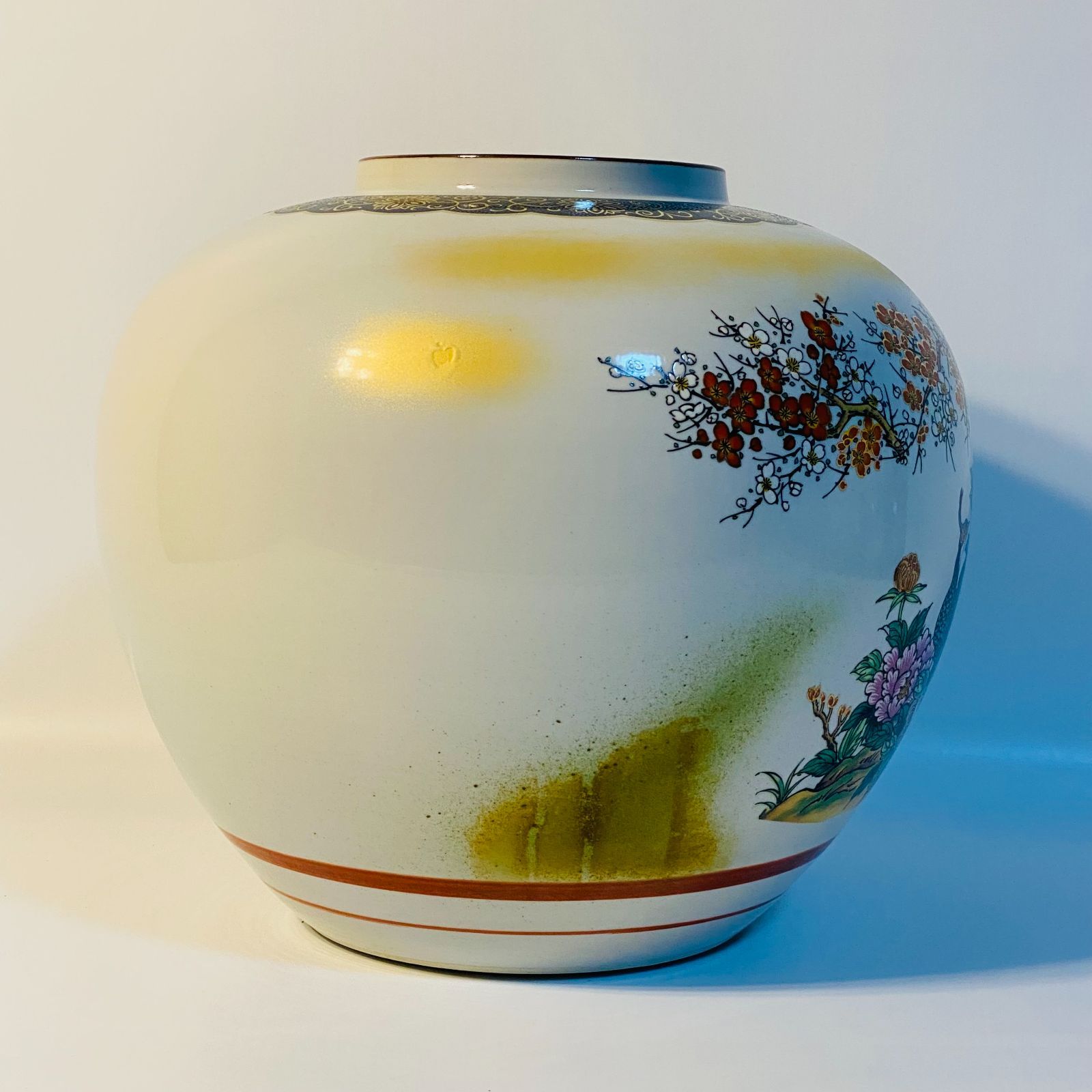 九谷焼 陶寿 花瓶 花器 和柄 孔雀絵 華道 花道 お花 生け花 花立 花入