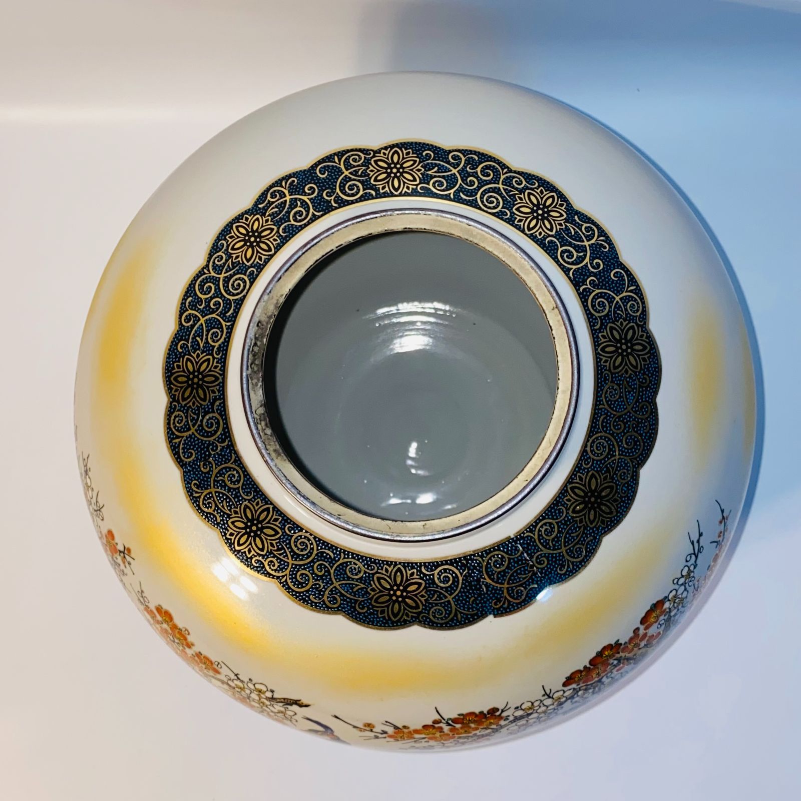 九谷焼 陶寿 花瓶 花器 和柄 孔雀絵 華道 花道 お花 生け花 花立 花入