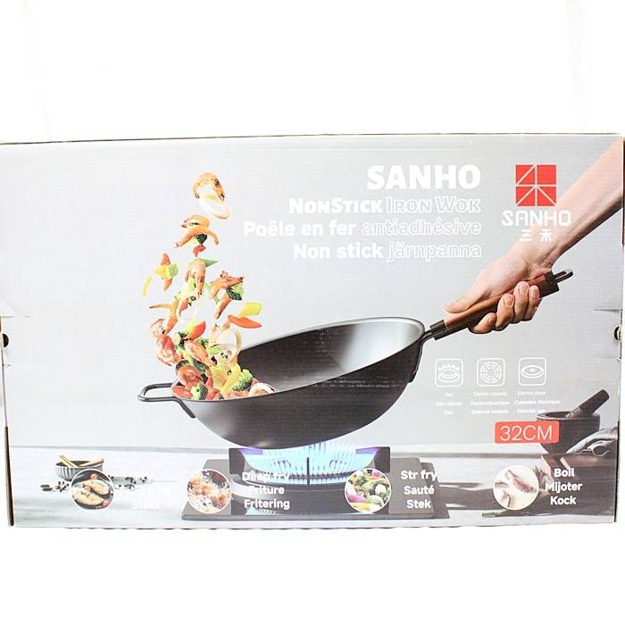  サンホ SANHO 鉄製深型 フライパン 蓋付き 32 cm フライパン 鍋 グリル