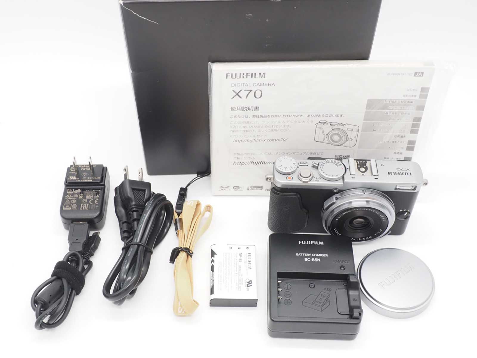 富士フィルム Fujifilm Fuji X 70 16 3 MP Compact Digital Camera Silver 元箱 Z 5621 A