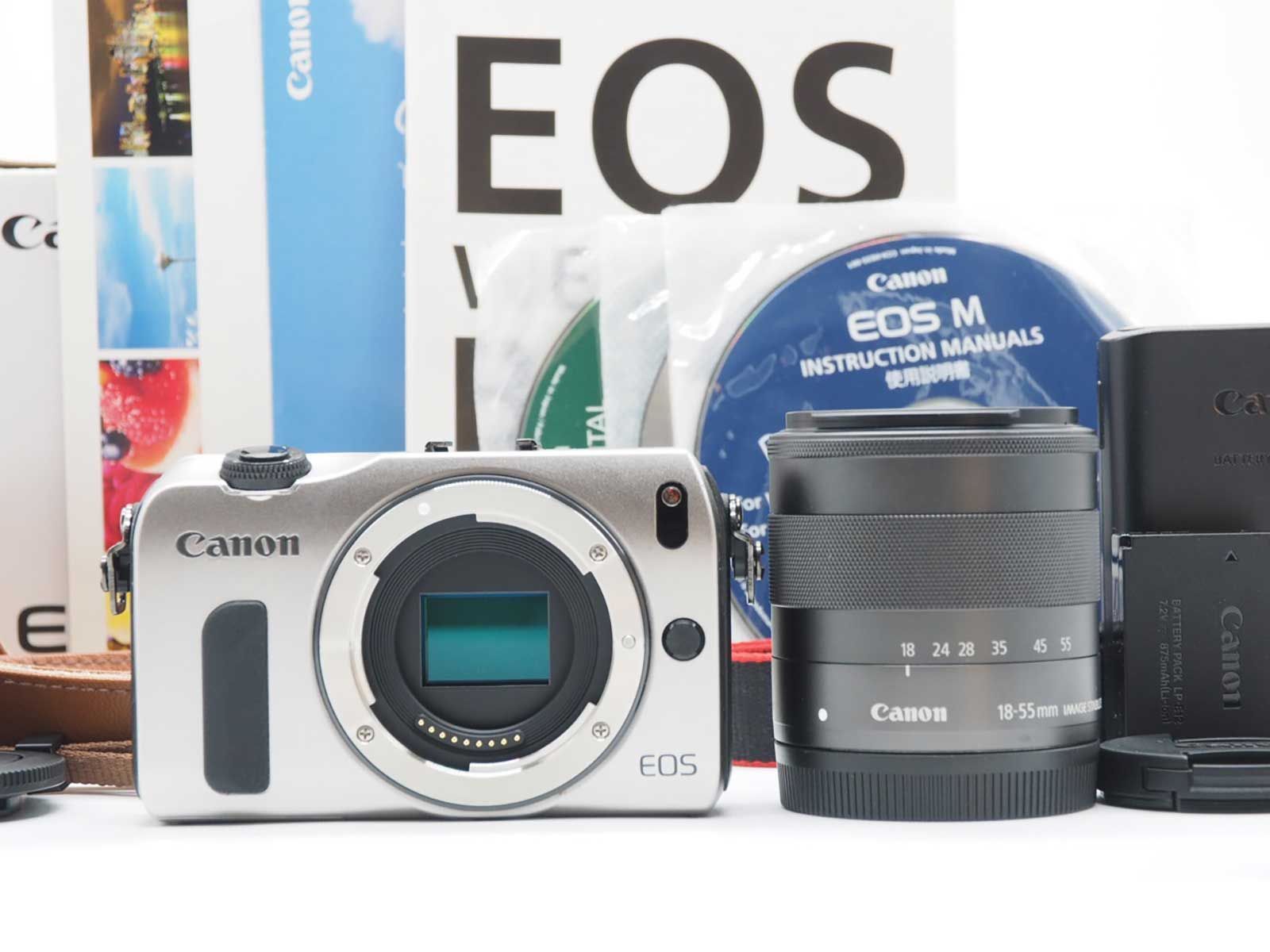 キャノン Canon EOS M Mirrorless Camera Silver 18 55 mm Lens 元箱 Z 5630 A