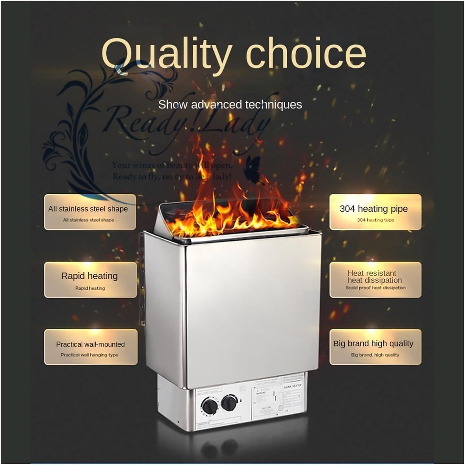 高効率サウナヒーター 6 KW サウナストーブ蒸気発生器シャワー用ステンレス鋼サウナヒータードライサウナオーブン家庭用加熱炉 高い暖房効 絶妙でコンパクトな構造 Knob remote control