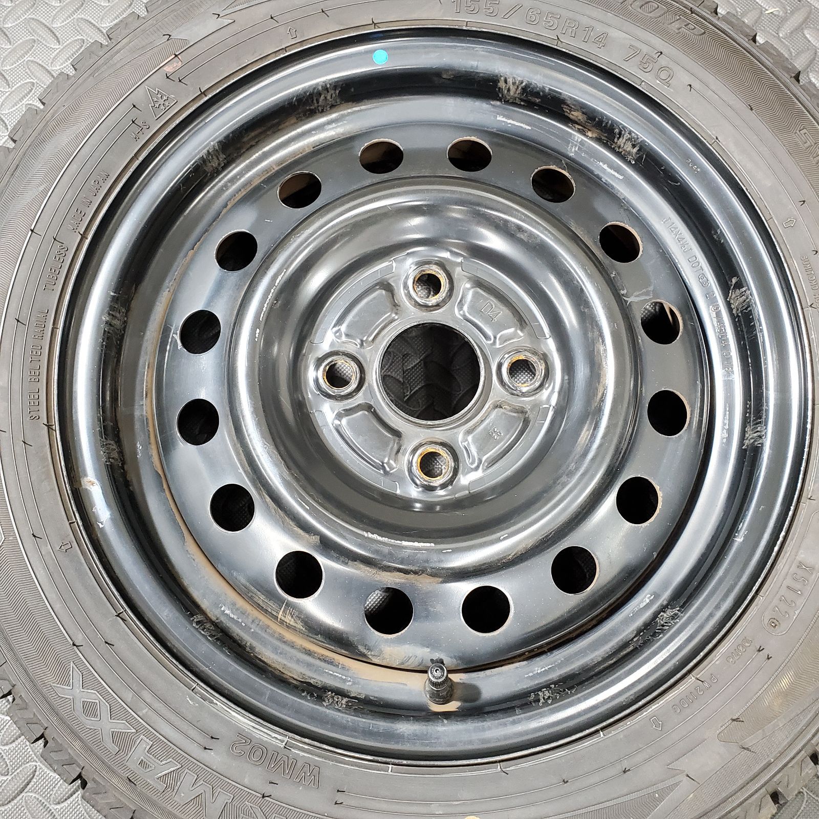 22年製 155 65 R 14 ダンロップ ウィンターマックス WM 02 ダイハツ タント ムーヴ ミラ コンテ スタッドレスタイヤ 冬タイヤ 1271