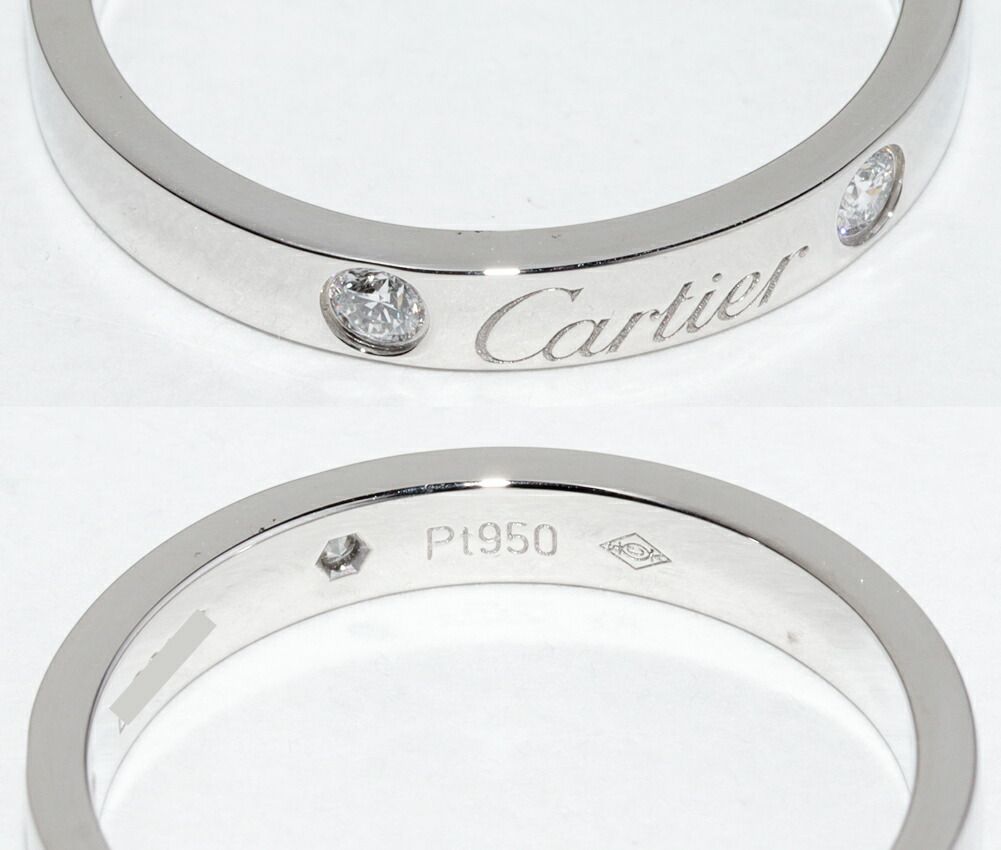 カルティエ 指輪 Pt950 ダイヤ2P(計0.07ct) Cドゥカルティエ