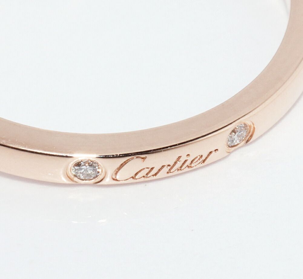 カルティエ 指輪 K18PG ダイヤ3P(0.01ct) バレリーナカーブ