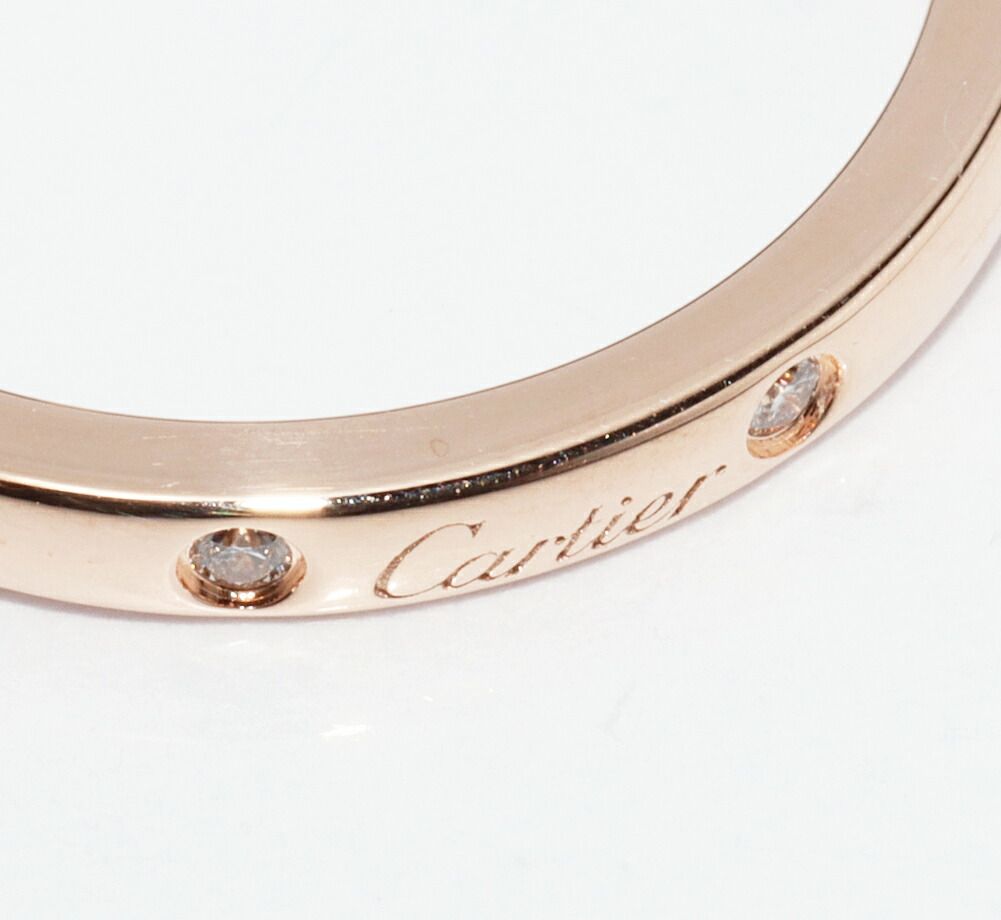 カルティエ 指輪 K18PG ダイヤ3P(0.01ct) バレリーナ ウェディング