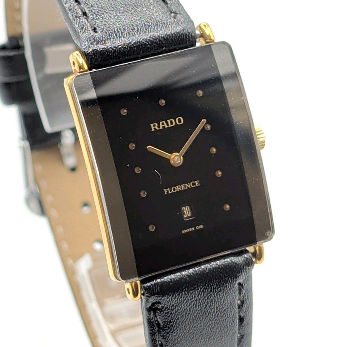 RADO FLORENCE 160.3605.2N Watch QZ Ladies Square Silver Black dial