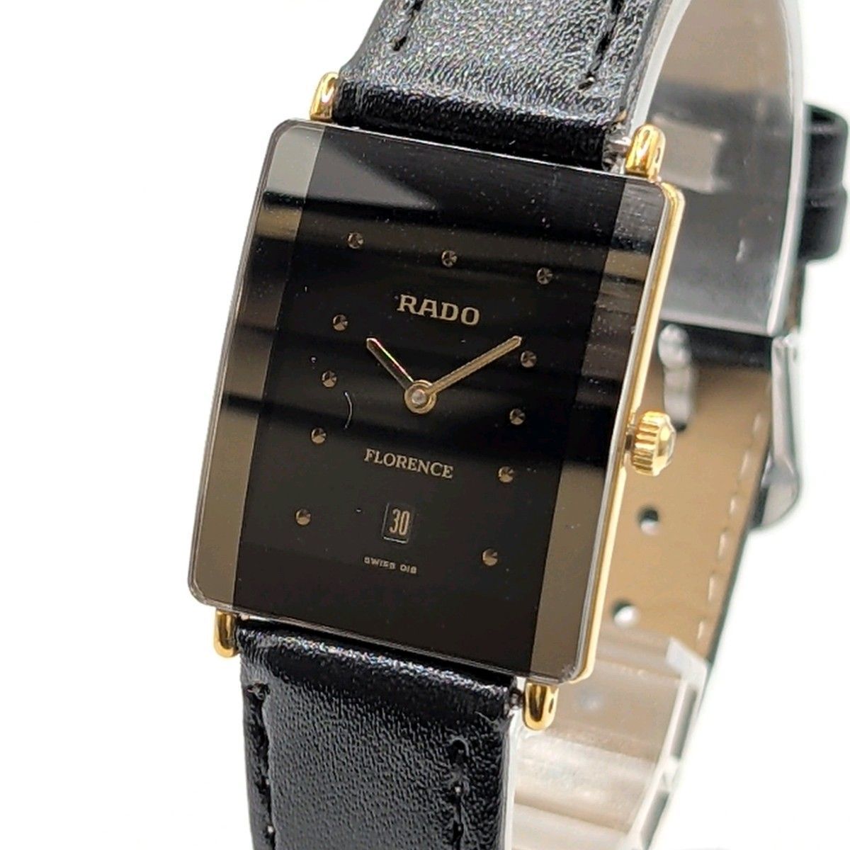 RADO FLORENCE 160.3605.2N Watch QZ Ladies Square Silver Black dial