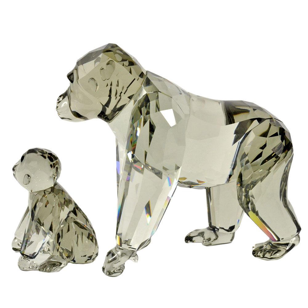 スワロフスキー SWAROVSKI ゴリラ セール中 親子 オブジェ 置物 クリア