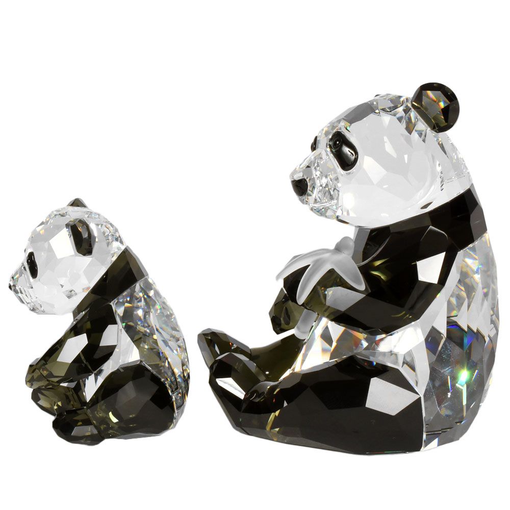 SWAROVSKI - スワロフスキー SWAROVSKI SCS会員限定 パンダの親子 オブジェ 置物 900918 クリア【中古】 スワロフスキー SWAROVSKI SCS会員限定 パンダの親子 オブジェ 置物