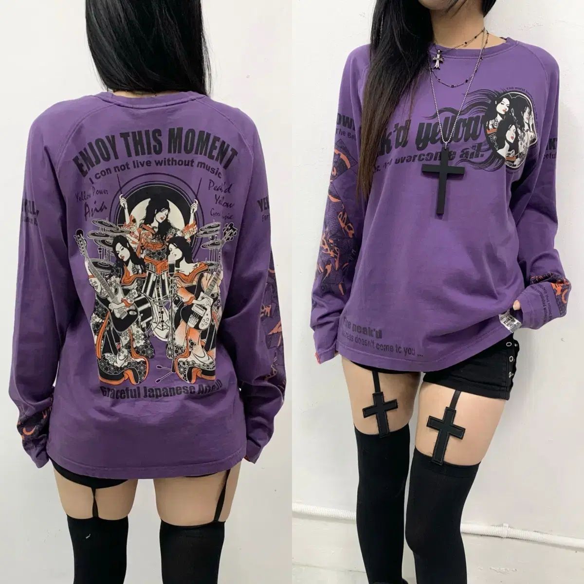 PEAK'S ヒグルカル オリエンタル ゲイシャ バンド パンク ロングスリーブ