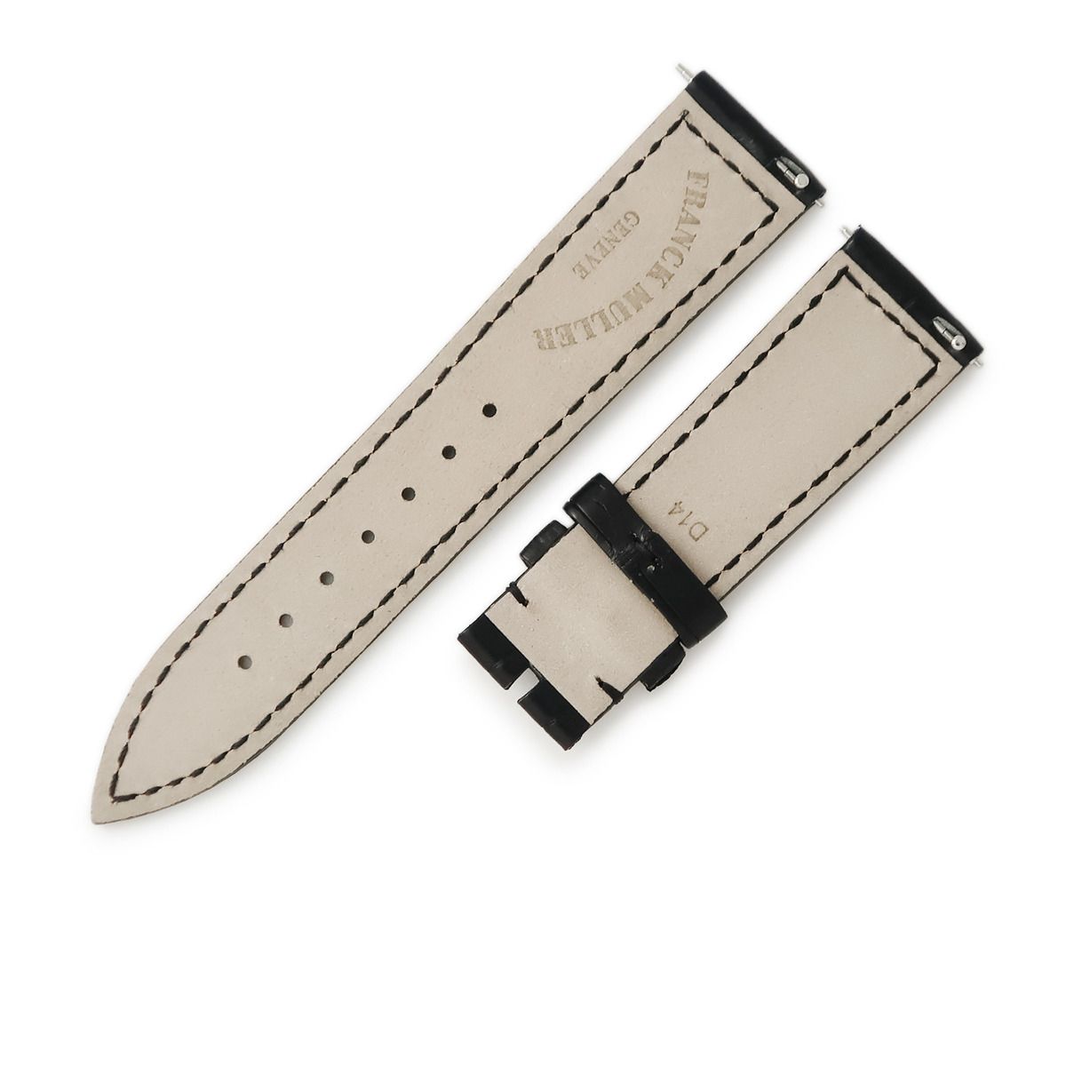 フランクミュラー FRANCK MULLER 腕時計パーツ 950 ロングアイランド用 クロコバンド クロコダイル ブラック 替え ベルト ストラップ 18 mm