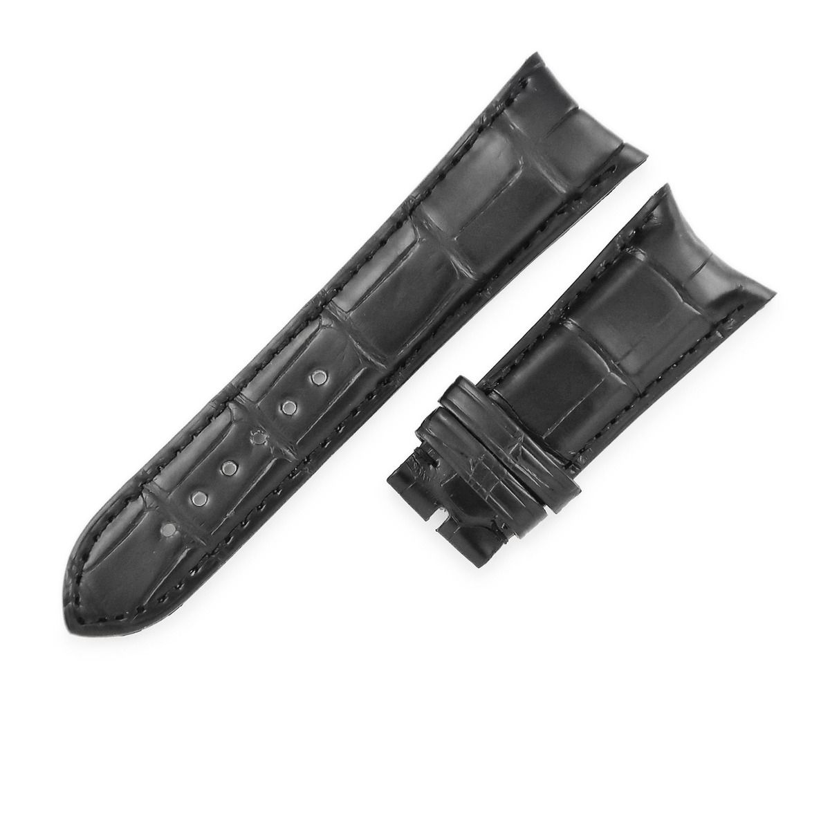 ブルガリ BVLGARI 腕時計パーツ クロコバンド クロコダイル ブラック 替え ベルト ストラップ 22 mm 黒