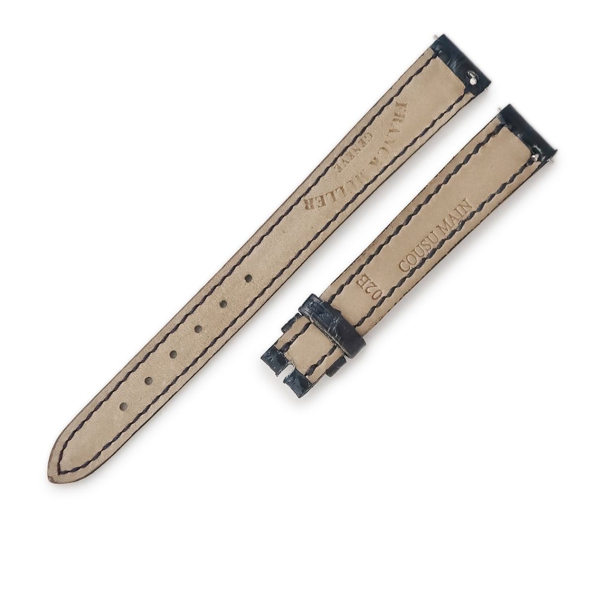 フランクミュラー FRANCK MULLER 腕時計パーツ トノウカーベックス 2250 2251用 クロコバンド クロコダイル ネイビー 替え ベルト 12 mm バネ棒 紺