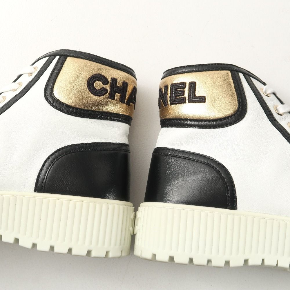 靴 CHANEL 35 CHANEL シャネル スニーカー サイズ35 C CC ココマーク ハイカット