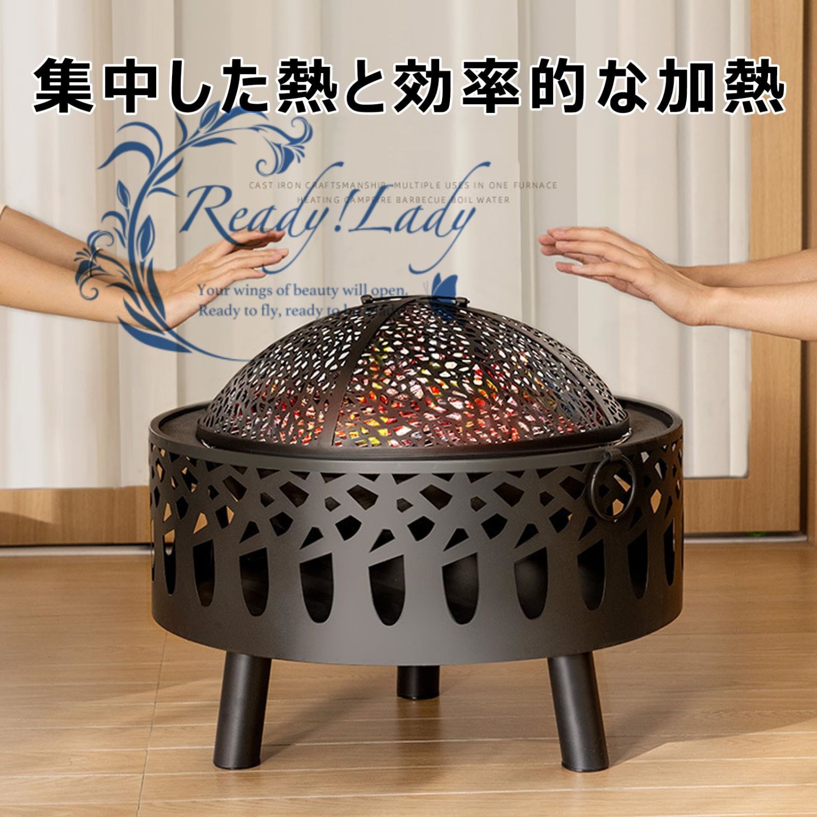 焚火台 鉄製 焚き火台 冬の暖房に薪ストーブ キャンプ コンロ コンパクト 大型 薪ストーブ バーベキュー バーベキューコンロ 炊き火台 グリル キャンプ用品 バーベキューグリル 軽量 携帯便利