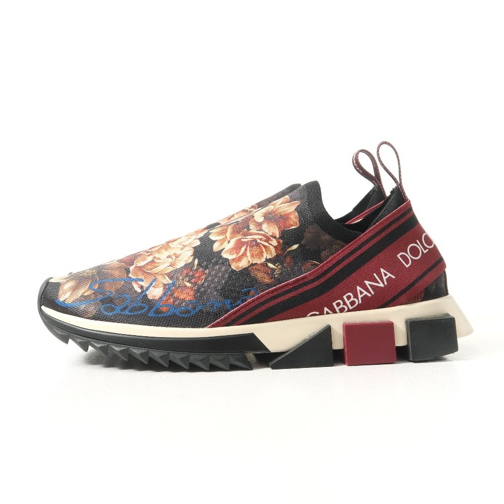 DOLCE GABBANA ドルチェアンドガッバーナ スリッポン サイズ41 花 フラワープリント ロゴ ローカット 靴 ブランド古着 RA 6763