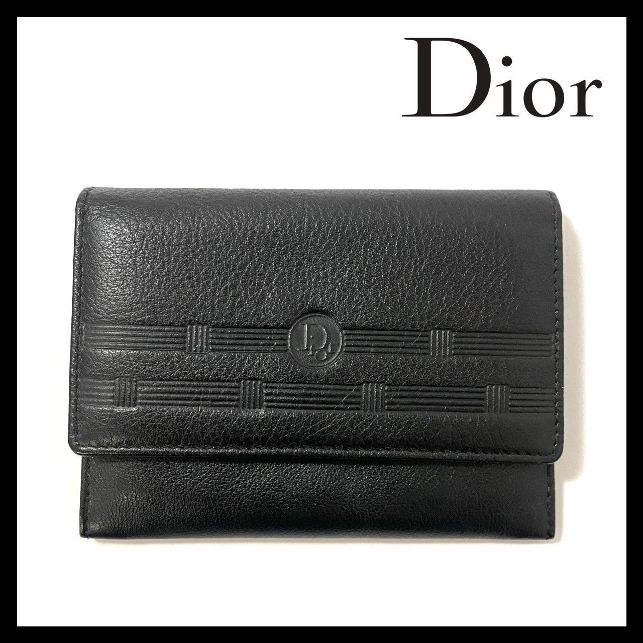 SJ【Dior】カードケース レザー ブラック/黒 名刺入れ パスケース