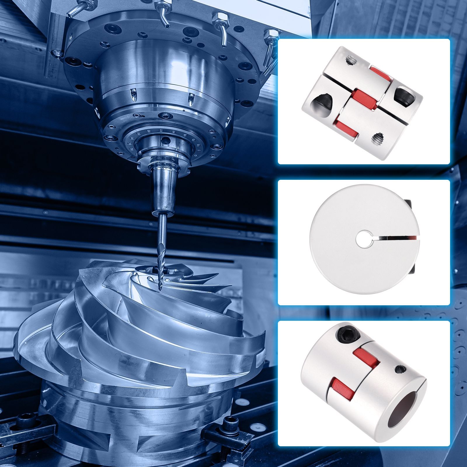 uxcell アルミ軸カップリング8mmから20mmフ レキシブルスー パイダー