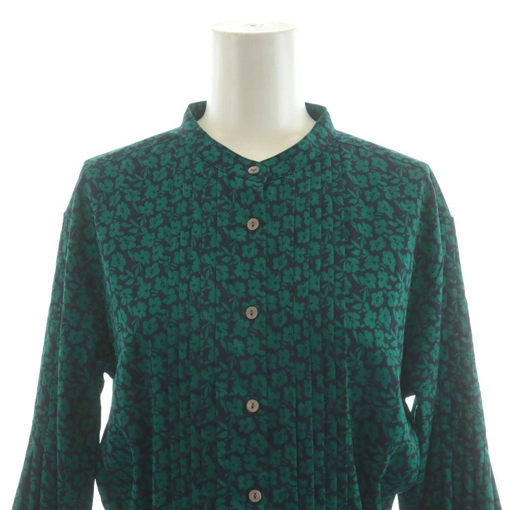 シップス SHIPS 25AW バンドカラーサイドプリーツワンピース 長袖