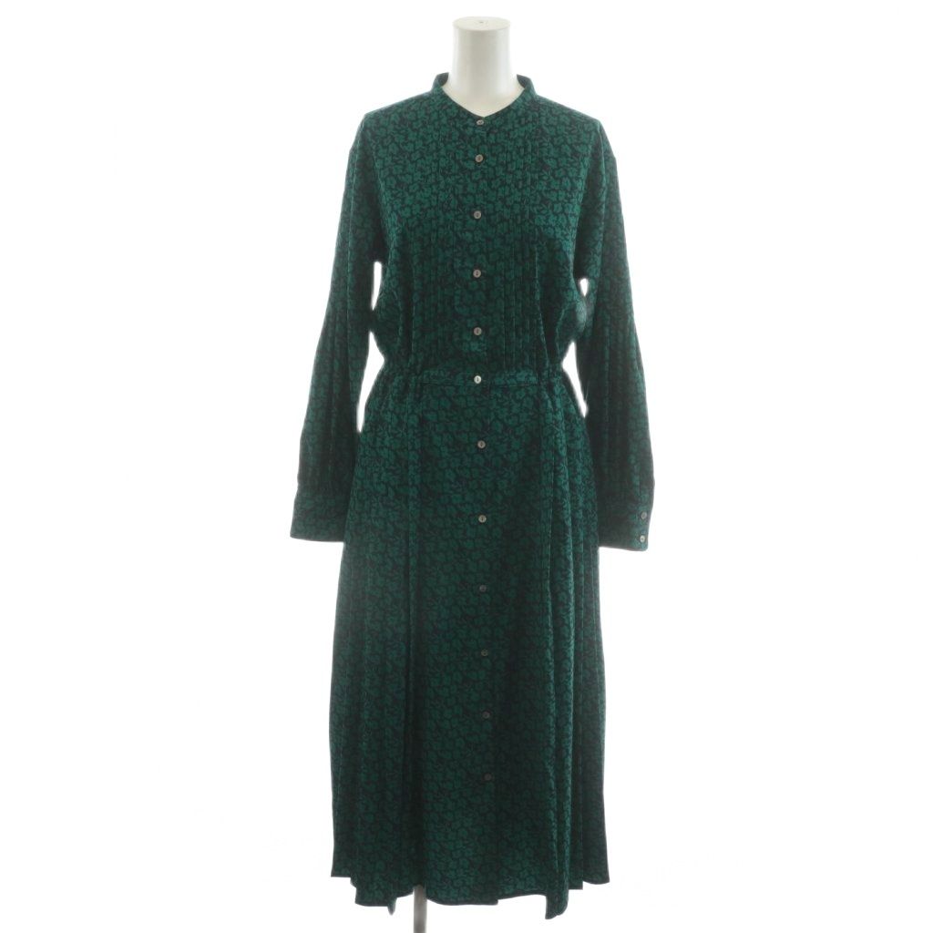 シップス SHIPS 25AW バンドカラーサイドプリーツワンピース 長袖