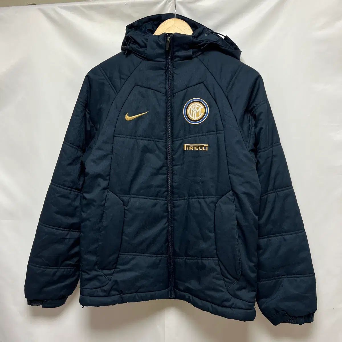 正規品/90 NIKE 00s インテル・ミラノ インテル ネイビー 軽量ダウン