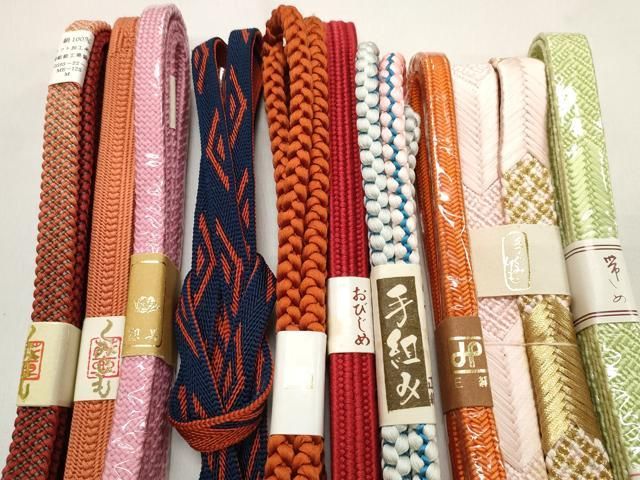 平和屋着物 和装小物 帯締め10本セット 組紐 手組 金糸 zzz