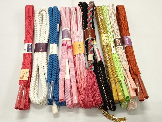 平和屋着物●和装小物　帯締め10本セット　礼装用　振袖用　手組紐　組紐　飾り付き　さが美扱い　逸品　未使用　DAAW8449zzz 平和屋着物○和装小物 帯締め10本セット 礼装用 振袖用 手組紐 組紐