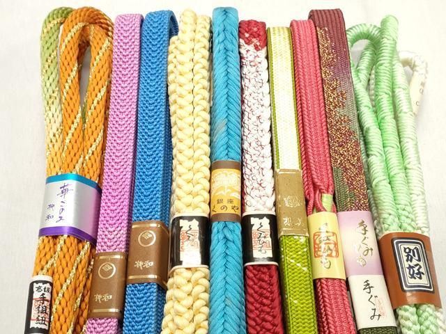 平和屋着物 和装小物 帯締め10本セット 銀座くのや 高麗組 手組紐 組紐 金糸 zzz