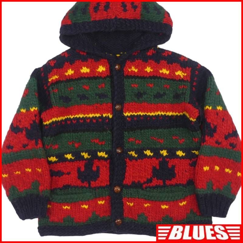 KANATA カナタ カウチンセーター 赤 アーガイル柄 トーテムポール 古着 ka10001b-red-front-a.jpg