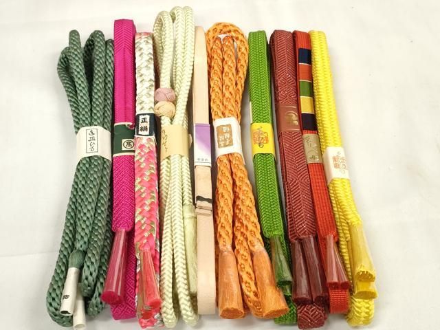 平和屋着物 和装小物 帯締め10本セット 手組紐 組紐 レザー手染め 扱い 高島屋扱い zzz