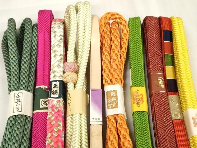 平和屋着物 和装小物 帯締め10本セット 手組紐 組紐 レザー手染め 扱い 高島屋扱い zzz